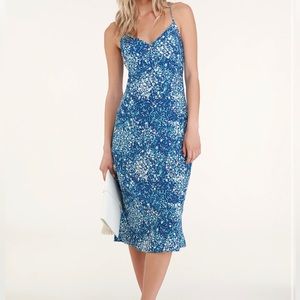 Lulus blue floral midi dress